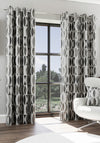 EA Design Himalayan Interlined 90x90” Eyelet Curtains, Onyx