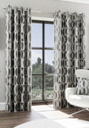 EA Design Himalayan Interlined 90x90” Eyelet Curtains, Onyx