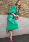 Hope & Ivy The Frances Floral Embroidered Dress, Green