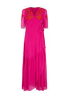 Hope & Ivy The Harriet Embellished Wrap Maxi Dress, Pink