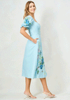 Hope & Ivy Lacey Sweetheart Embroidered Midi Dress, Blue