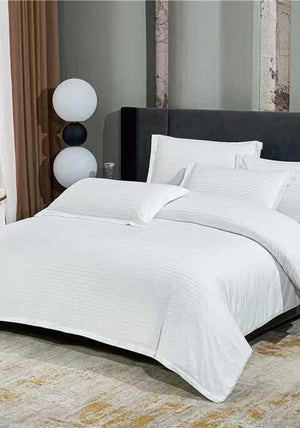 Home Interiors Luxury Hotel Collection 6 Piece Duvet Cover Set, White