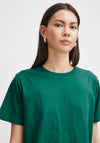 ICHI Basic Crew Neck T-Shirt, Cadmium Green