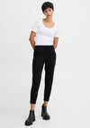 ICHI Kate Cropped Jogger Trousers, Black