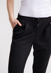 ICHI Kate Cropped Jogger Trousers, Black