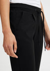 ICHI Kate Cropped Jogger Trousers, Black