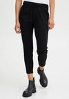ICHI Kate Cropped Jogger Trousers, Black