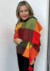Serafina Check Pom Pom Scarf, Multi-Coloured