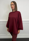 Serafina Relaxed Crew Neck Sweatshirt, Wine