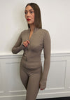 Serafina Full Zip Leisurewear Jacket, Beige