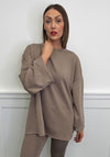 Serafina Relaxed Crew Neck Sweatshirt, Beige