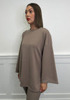 Serafina Relaxed Crew Neck Sweatshirt, Beige