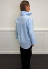 Serafina Deep V-Neck Blouse, Blue