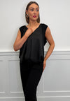 Malissa J One Size V-neck Drawstring Vest Top, Stone