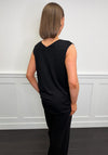 Malissa J One Size V-neck Drawstring Vest Top, Stone