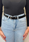 Serafina Collection Faux Leather Belt, Black
