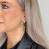M Collection CZ Petal Statement Earrings, Gold