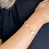 M Collection Triple Opal Flower Bracelet, Gold