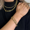 M Collection Double Chain Link Bracelet, Gold
