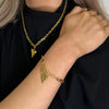 M Collection Heart Chain Bracelet, Gold