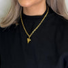 M Collection Hear Chain Link Necklace, Gold