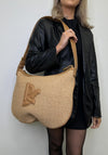Zen Collection Beige Monogram Woven Crossbody Bag, Sand
