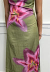 Tiffosi Floral Print with Tassel Detail Midi Dress, Green