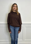 d.e.c.k By Decollage One Size Draped Oversized Jumper, Chocolate Brown