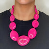 Serafina Collection Chunky Resin Necklace, Pink