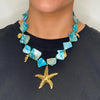 Serafina Collection Shell Detail Starfish Necklace, Blue