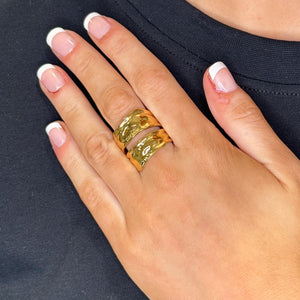 Serafina Collection Hammered Metal Chunky Ring, Gold