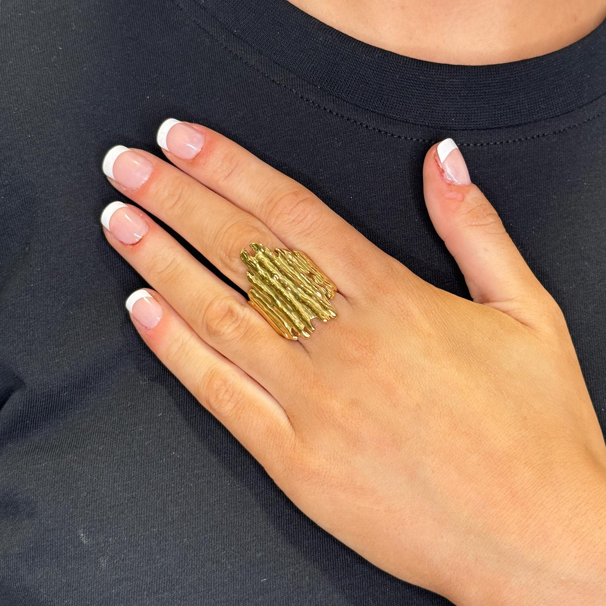 Serafina Collection Textured Abstract Ring, Gold