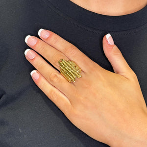 Serafina Collection Textured Abstract Ring, Gold