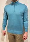 Tom Penn Quarter Zip Sweater, Turquoise