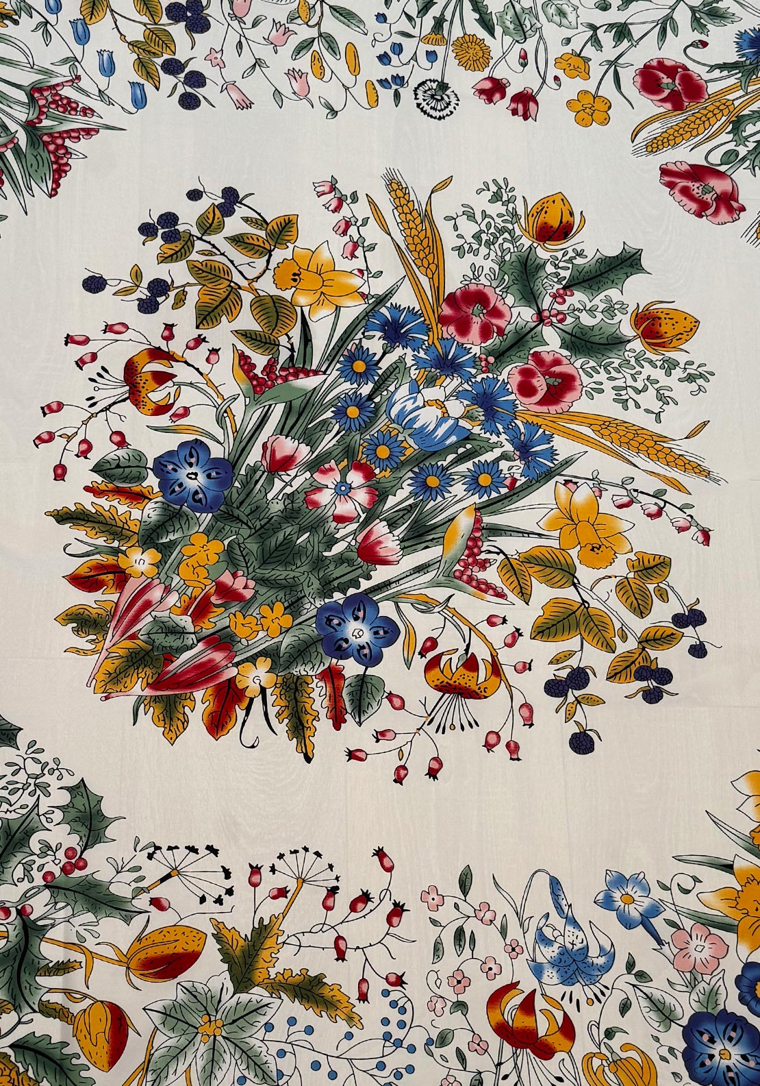 Serafina Collection Botanical Print Scarf, Beige Multi