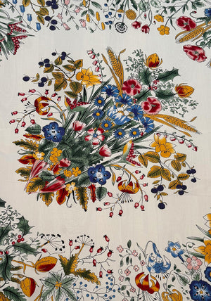 Serafina Collection Botanical Print Scarf, Beige Multi