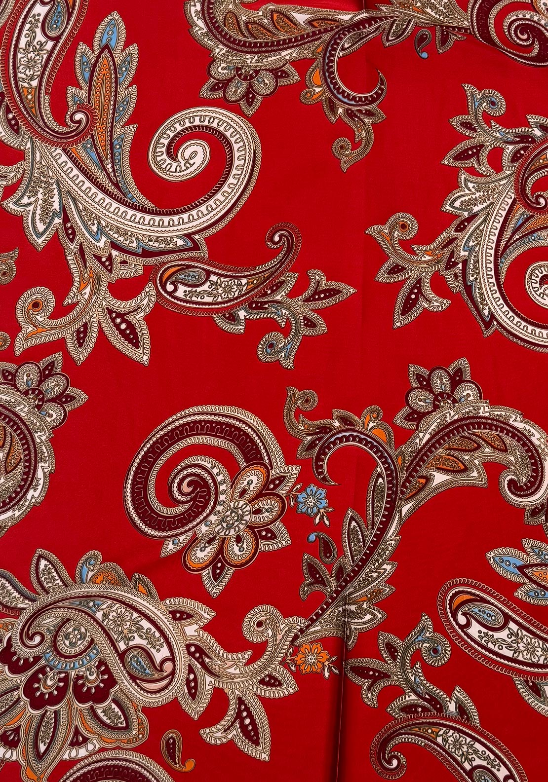 Serafina Collection Paisley Print Scarf, Wine