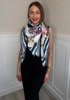 Serafina Collection Floral Horse Print Scarf, Blue Multi