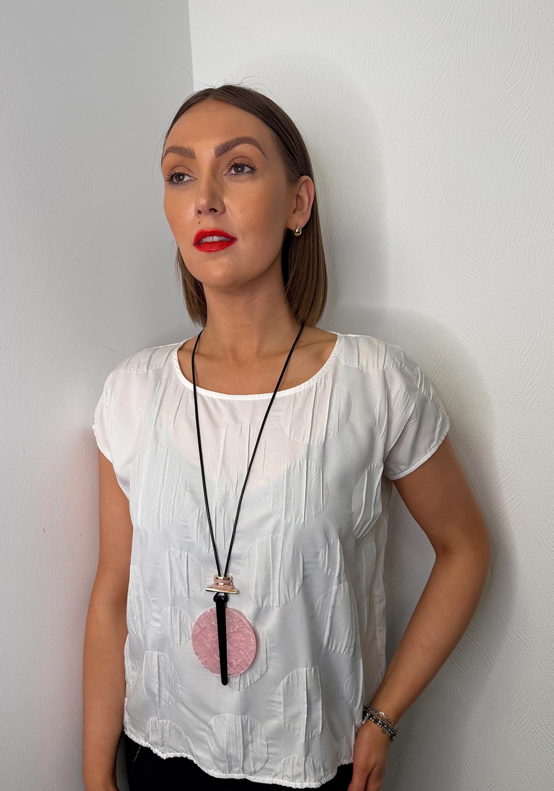 Serafina Collection Large Pendant Necklace, Pink