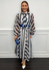 Sister Jane Horizon Stripe Belted Maxi Dress, Black & White