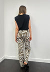 Serafina Leopard Print One Size Trousers, Beige