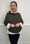 D.E.C.K By Decollage One Size Draped Oversized Jumper, Dark Khaki