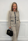 Joseph Ribkoff Tweed Style with Silver Hardware Jacket, Beige Multi