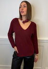 Serafina V Neck Jumper & Neck Scarf, Wine