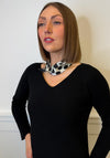 Serafina V Neck Jumper & Neck Scarf, Black