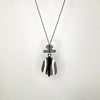 Serafina Collection Marble Resin Pendant Long Necklace, Silver