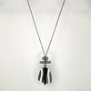 Serafina Collection Marble Resin Pendant Long Necklace, Silver