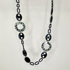 Serafina Collection Leopard Resin Long Chain Necklace, Blue & Black