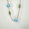 Serafina Collection Iridescent Resin Long Chain Necklace, Blue & Green