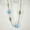Serafina Collection Iridescent Resin Long Chain Necklace, Blue & Green